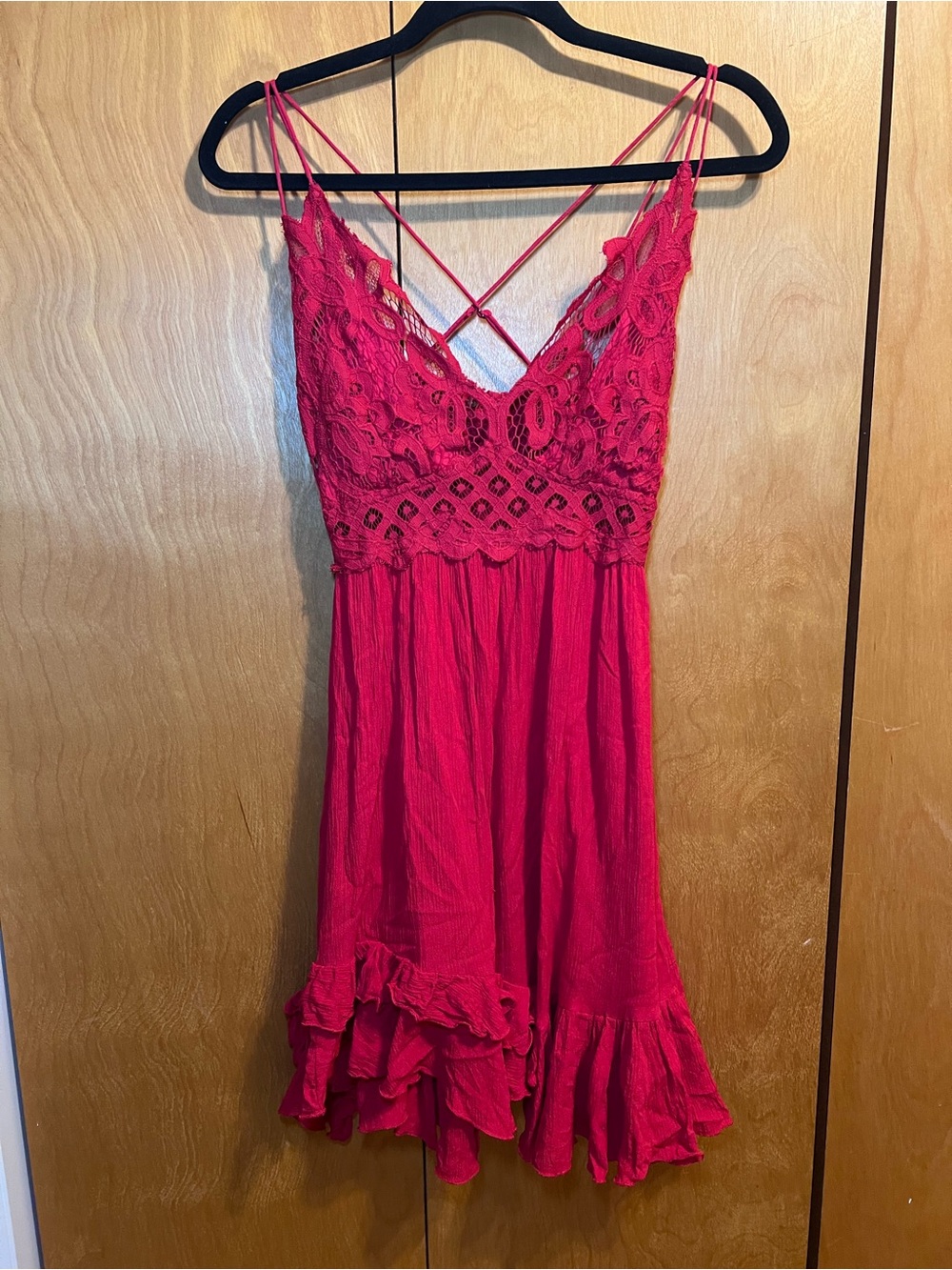 Women's Red Free People Adella Slip Dress Size Medium